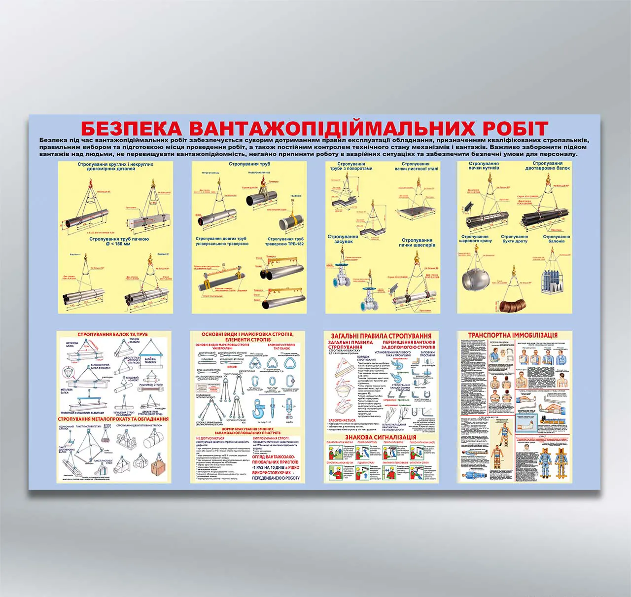 Стенд Безпека вантажопідіймальних робіт 1220х800 мм ПВХ 3 мм з лам