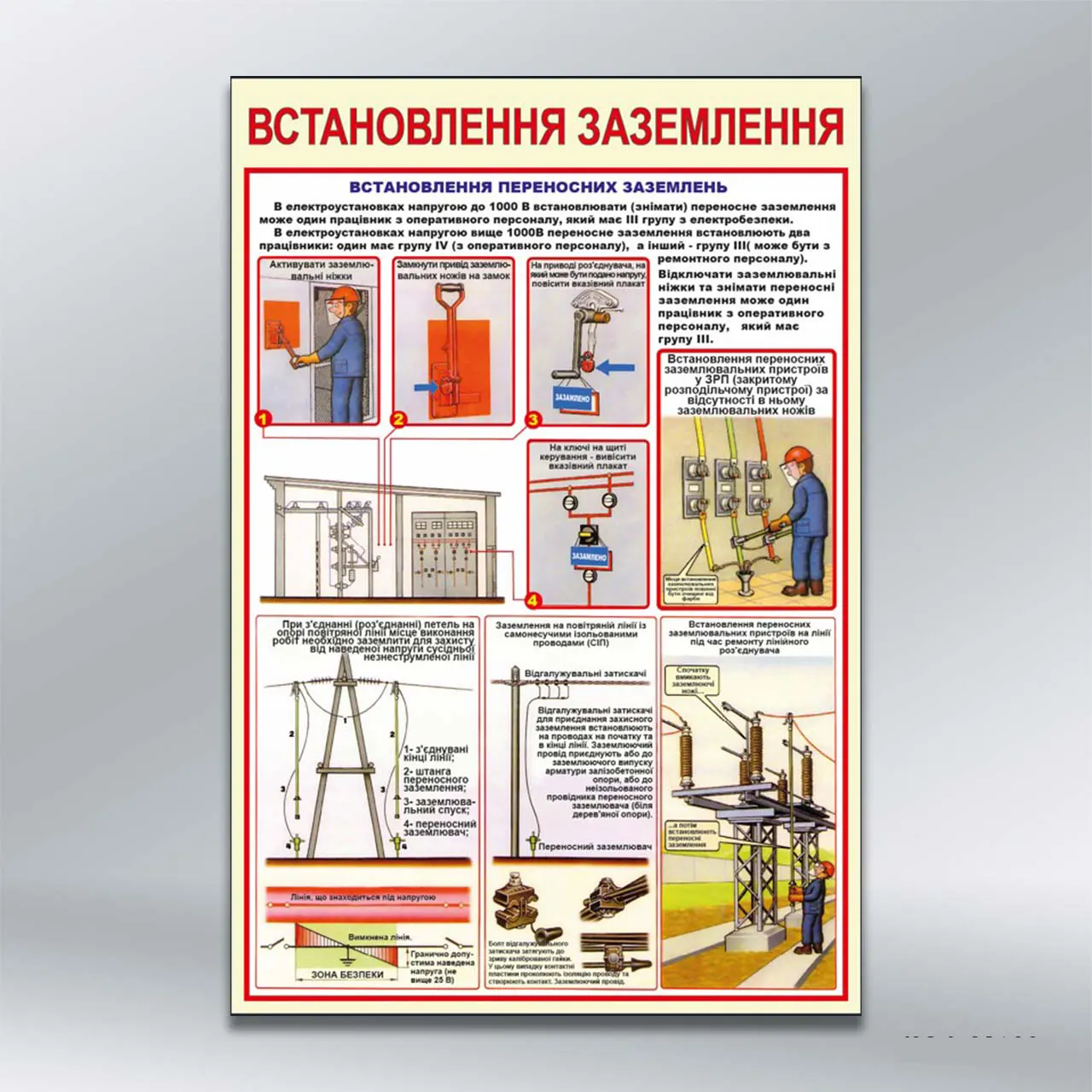 Стенд Встановлення заземлення 410х610 мм ПВХ 3 мм з лам